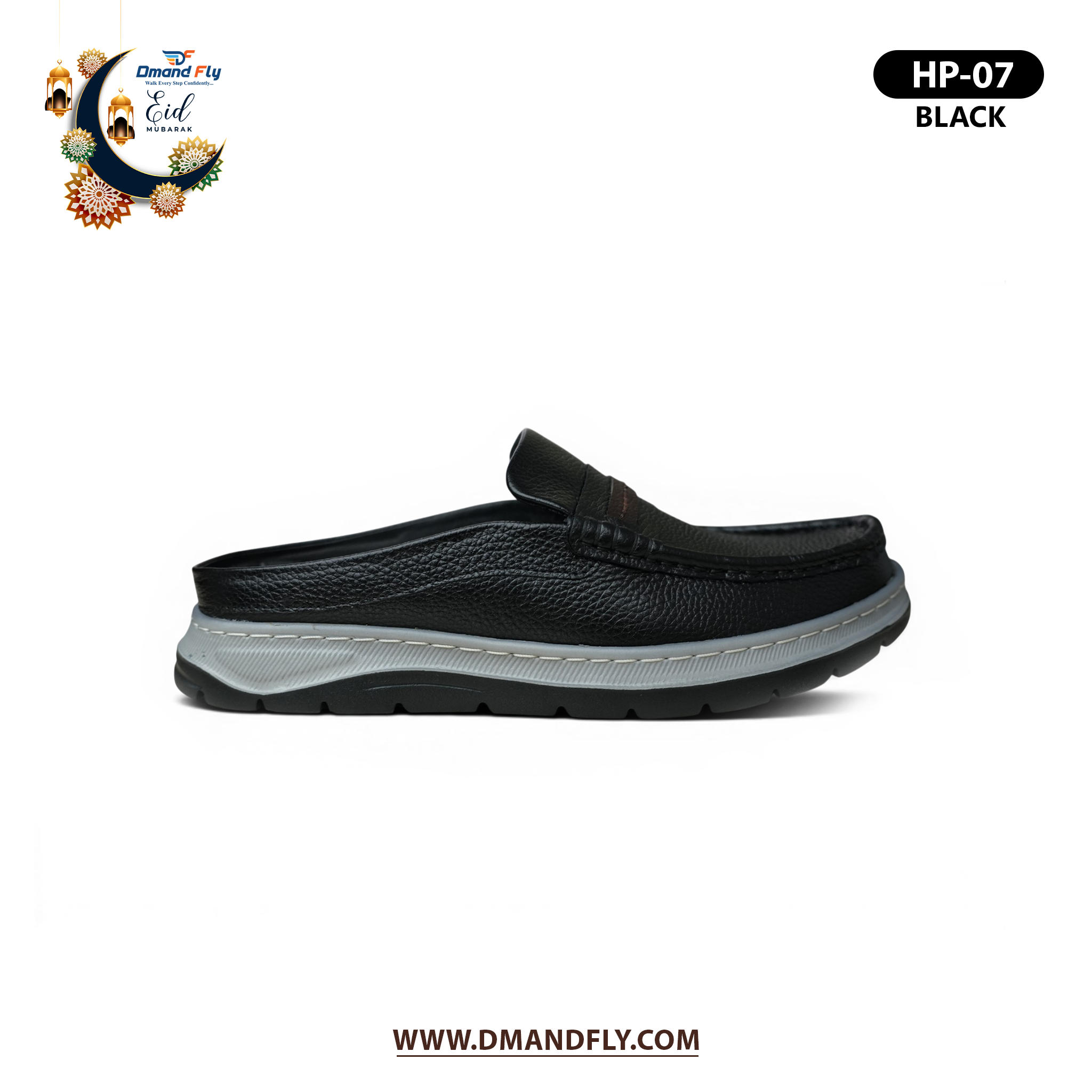 HP-07 Black – প্রিমিয়াম কোয়ালিটির চামড়ার হাফ সু - Image 2