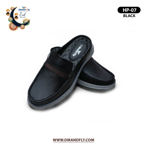 HP-07 Black – প্রিমিয়াম কোয়ালিটির চামড়ার হাফ সু