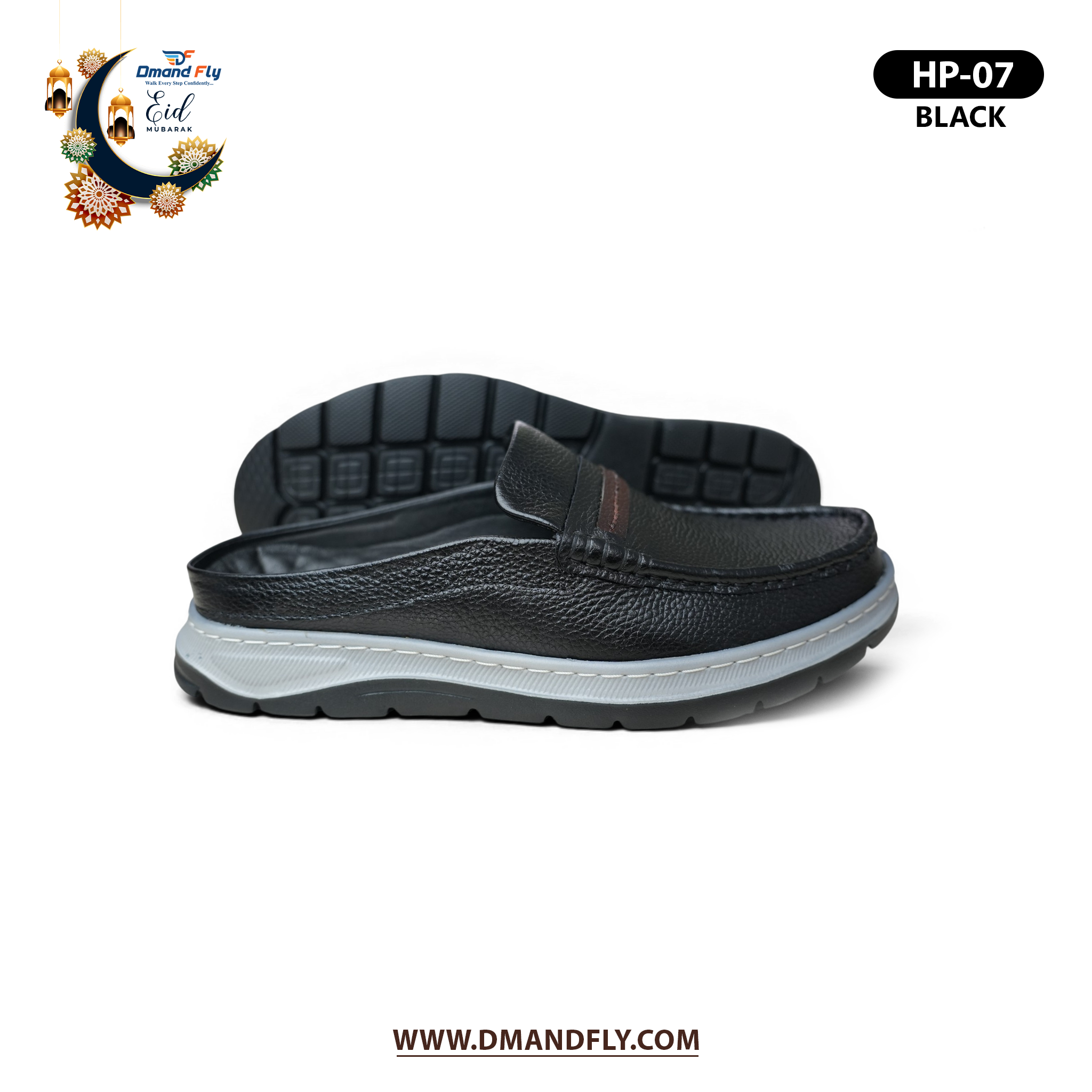 HP-07 Black – প্রিমিয়াম কোয়ালিটির চামড়ার হাফ সু - Image 4