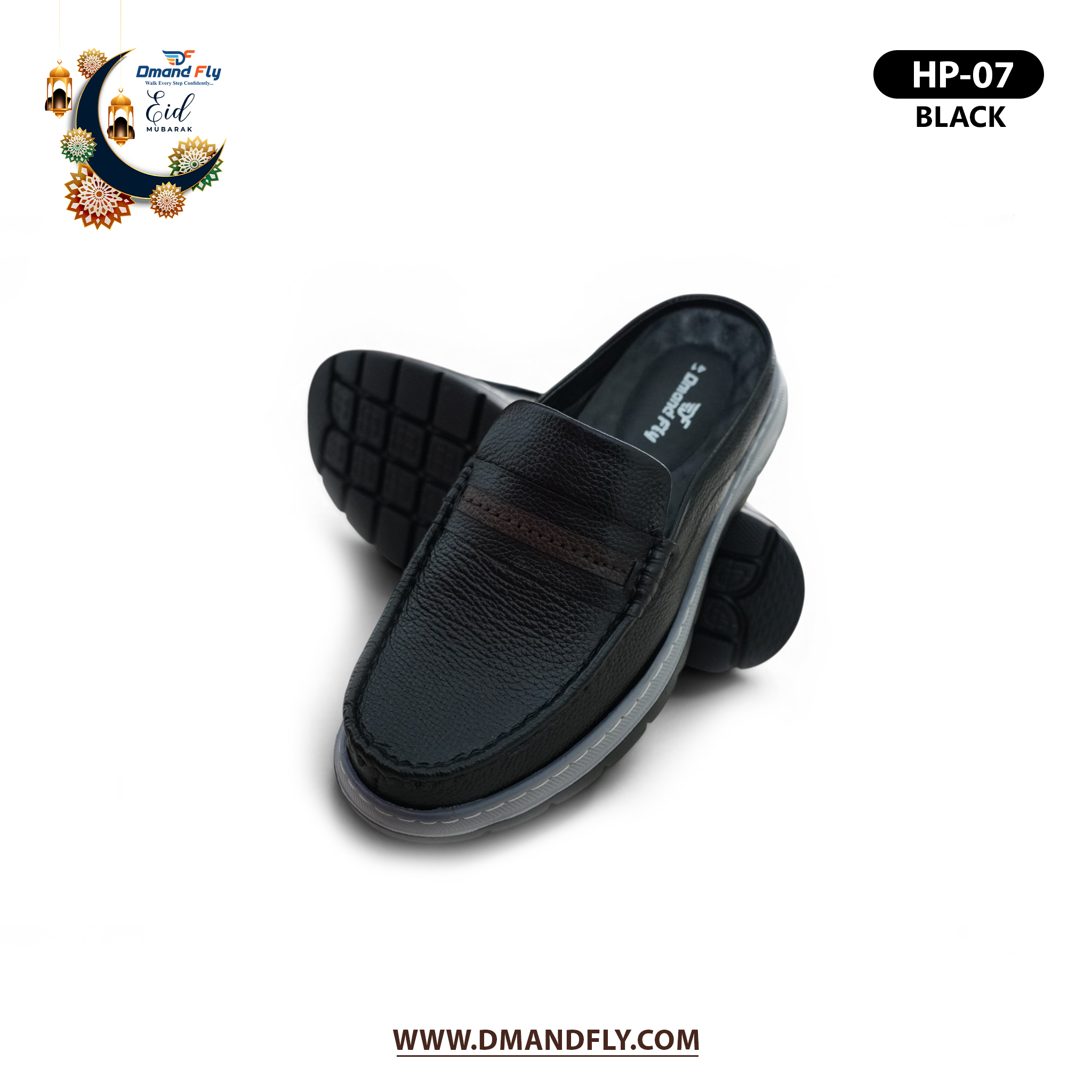 HP-07 Black – প্রিমিয়াম কোয়ালিটির চামড়ার হাফ সু - Image 5