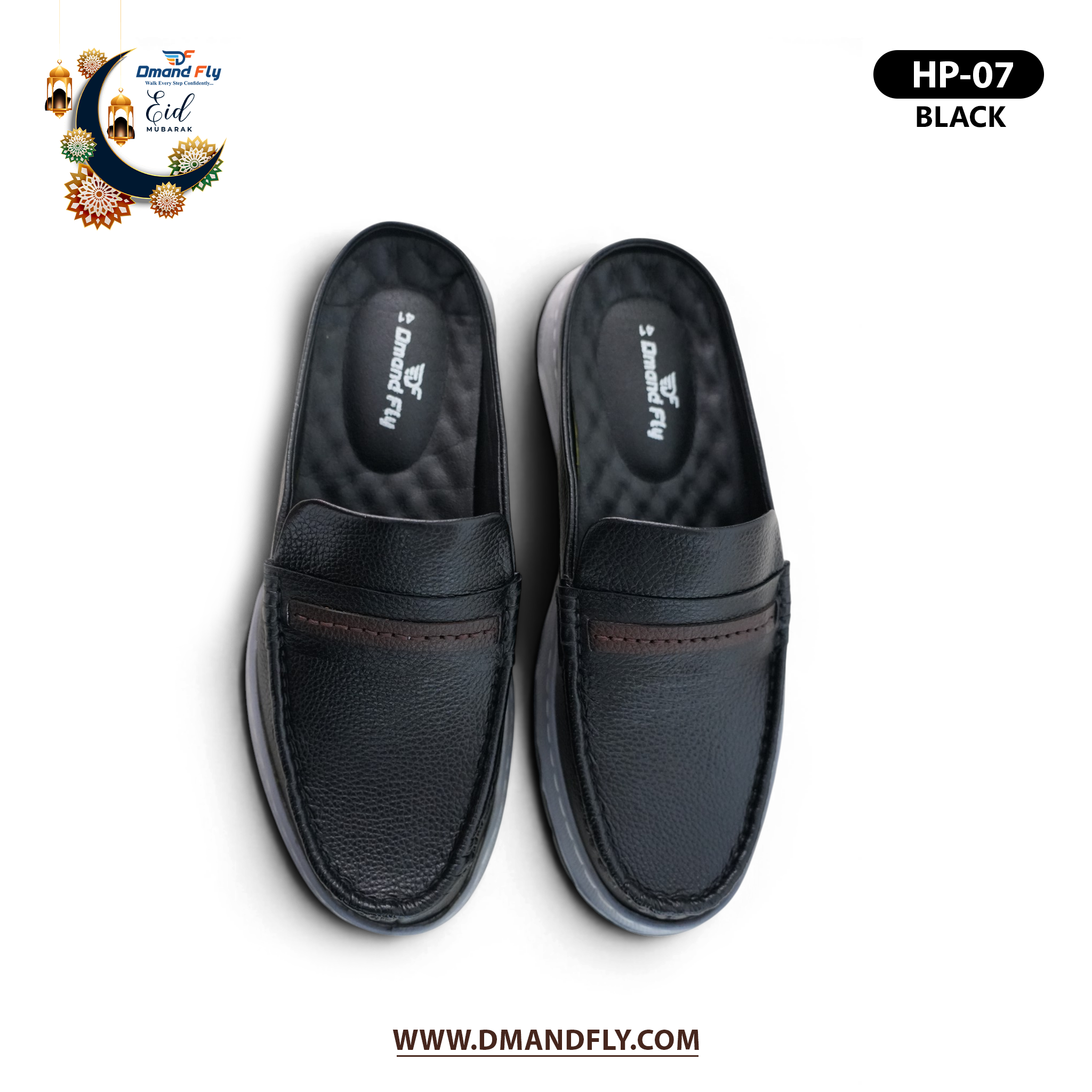 HP-07 Black – প্রিমিয়াম কোয়ালিটির চামড়ার হাফ সু - Image 6